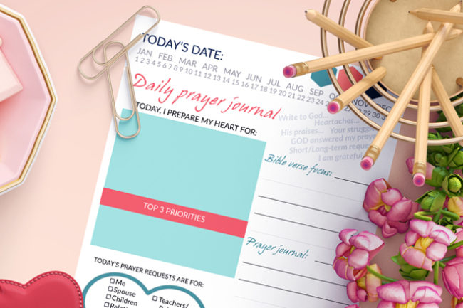 Get your FREE printable daily prayer journal template